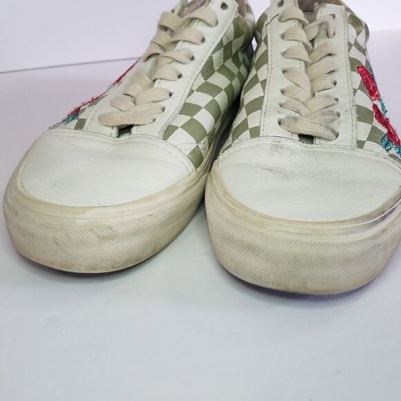 Vans Old Skool DX "Rose Embroidery" Checkered Lace Up Sneakers - Picture 6 of 12